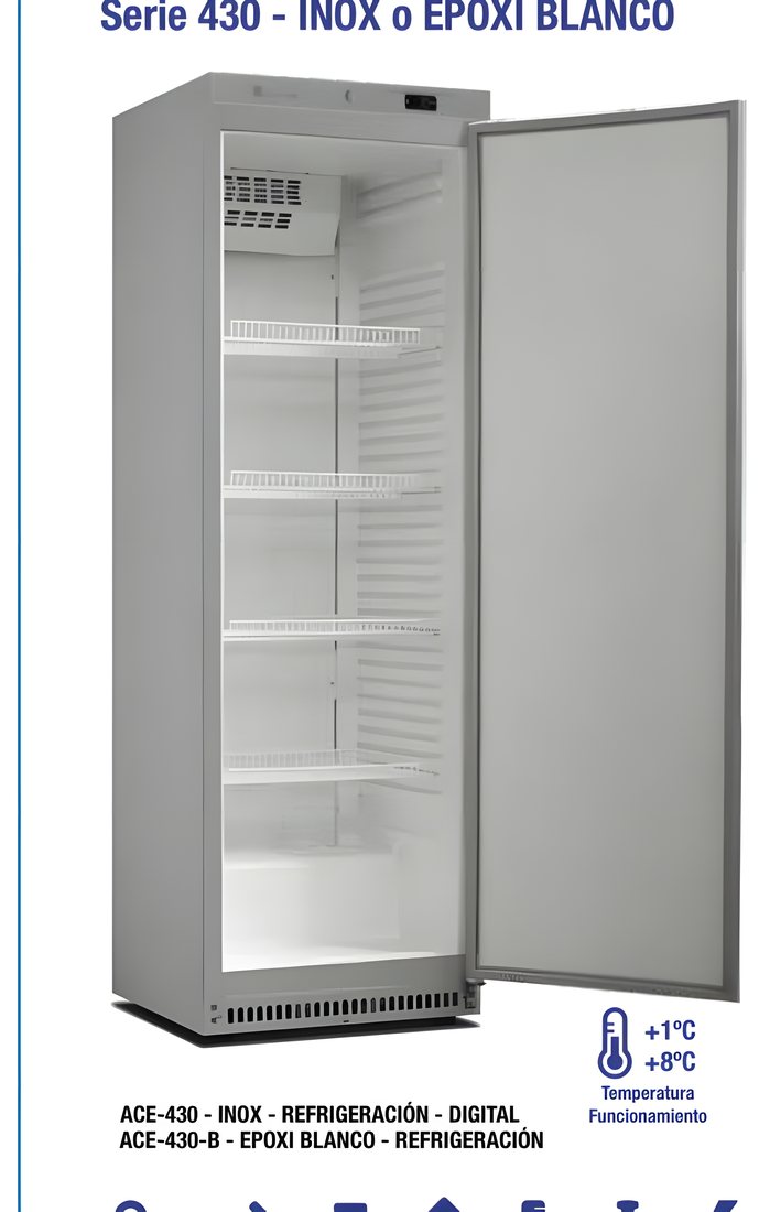 Armario de Refrigeración o Congelación Serie 430 Inox o Epoxi Blanco