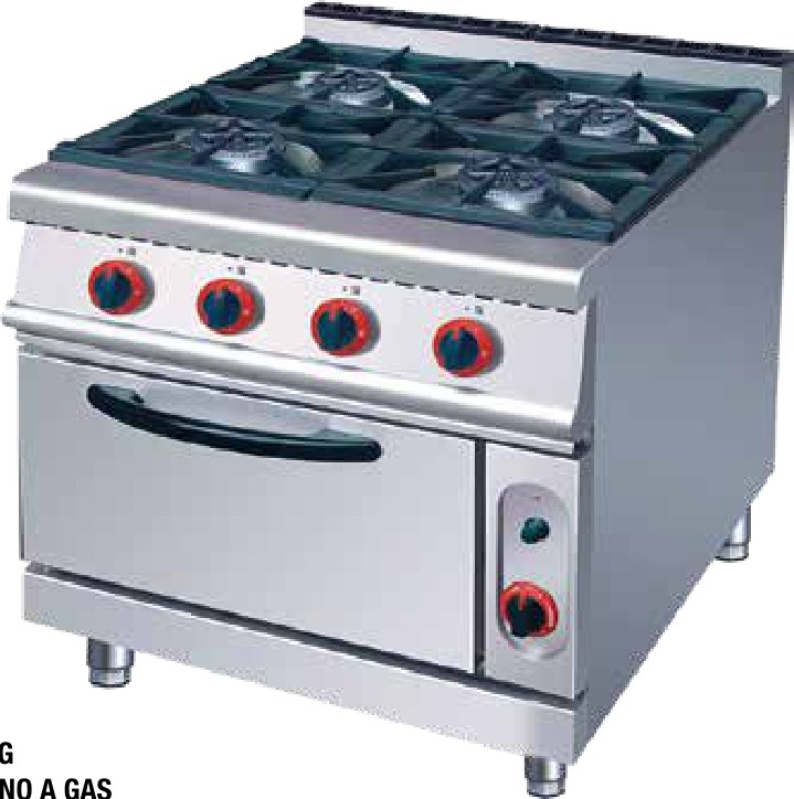 Cocinas Makexpres 4 Fuegos con Horno a Gas MK-90-HG
