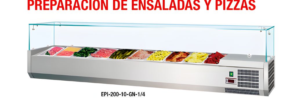Expositor Refrigerado de Ingredientes para Ensaladas y Pizzas EPI CASFRI